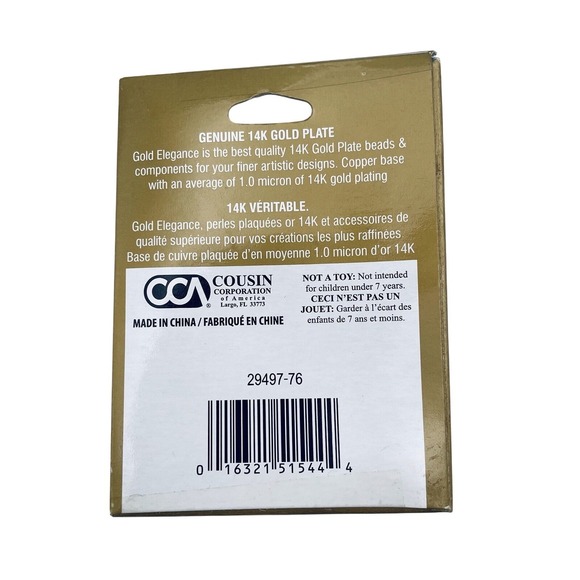 VTG Gold Elegance Cousin DIY Jewelry 18 Inch Necklace Chain 14K Gold Plated NEW - Picture 2 of 2